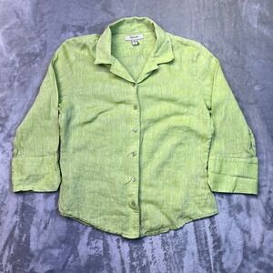 Lot of 3 Faconnable Womens Button Down Shirt Linen Blend Hong Kong Sz S VTG